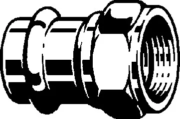 „Sanpress“ Anschlussverschraubung mit 1 Muffe auf Überwurfmutter 22 mm × 1″ „Sanpress“ Anschlussverschraubung mit 1 Muffe auf Überwurfmutter 22 mm × 1″