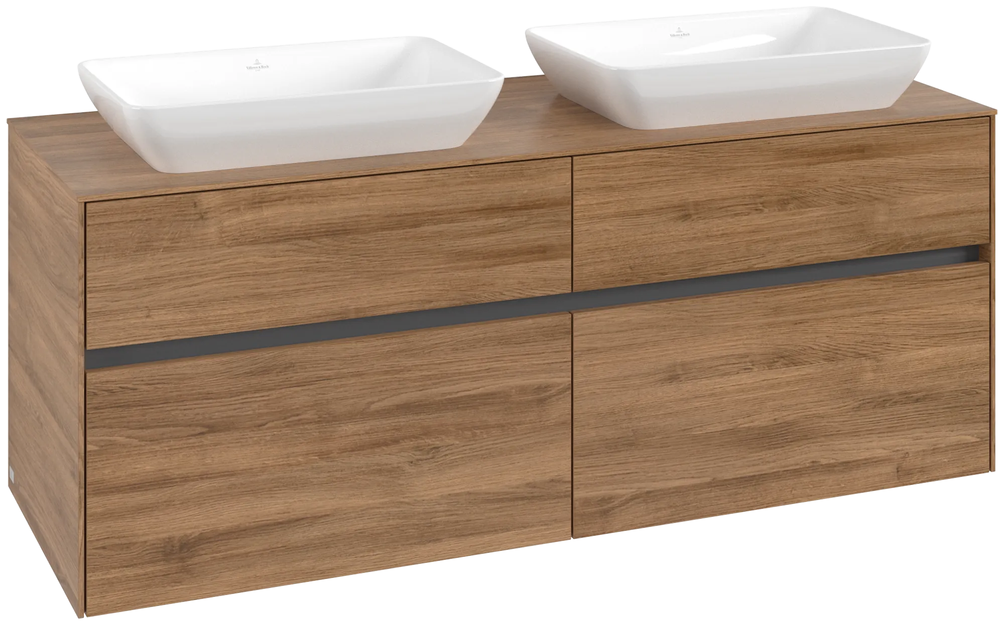 Villeroy & Boch Waschtischunterschrank „Collaro“ 1400 × 548 × 500 mm Kansas Oak, ohne Beleuchtung, für links und rechts Villeroy & Boch Waschtischunterschrank „Collaro“ 1400 × 548 × 500 mm Kansas Oak, ohne Beleuchtung, für links und rechts