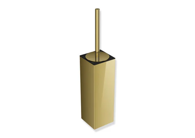 HEWI WC-Bürstengarnitur System 900Q mit Deckel, PVD gold glänzend, 438 mm hoch, 100 mm tief, 90 mm breit, Wandmontage