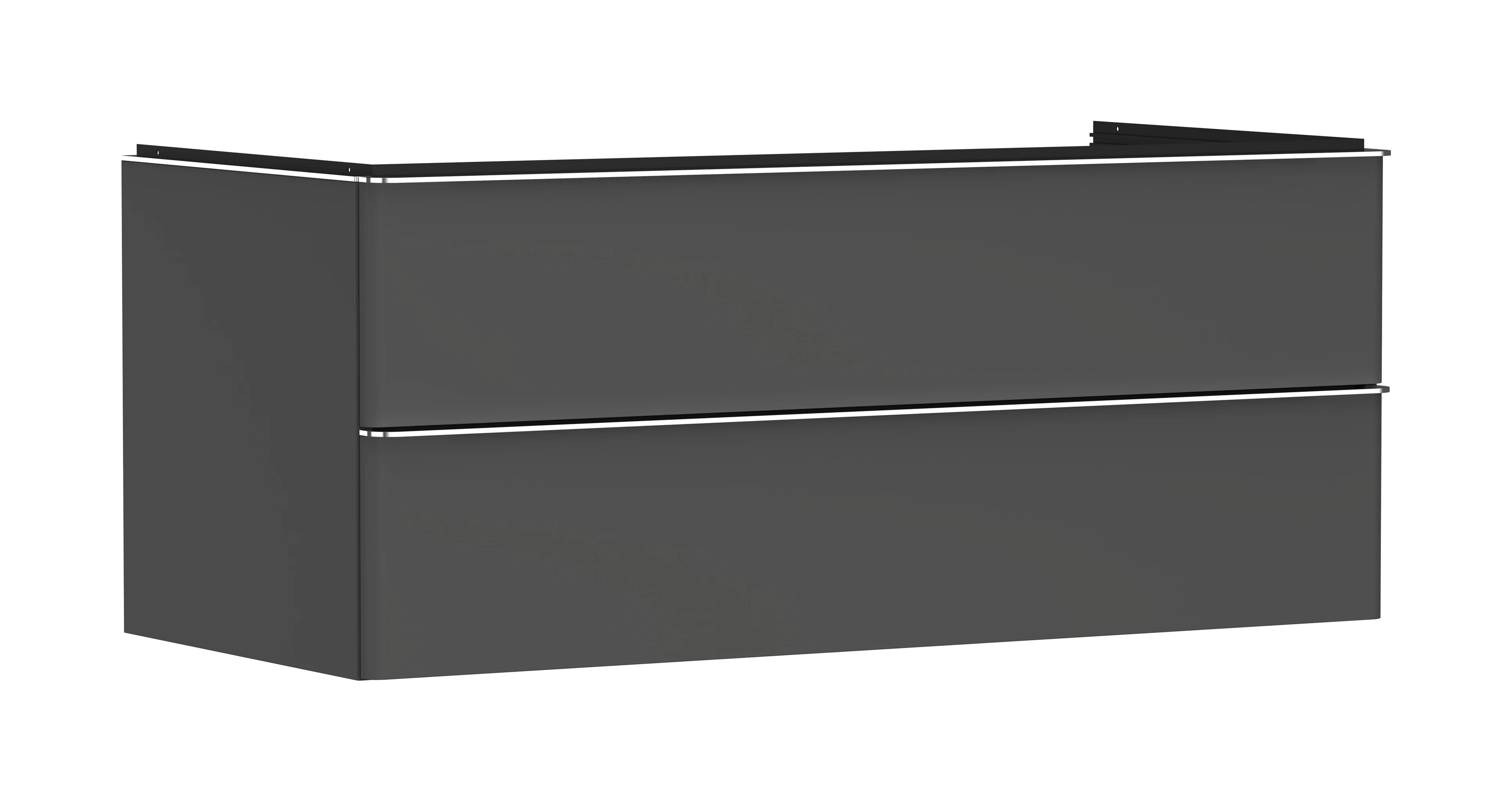 Hansgrohe Xelu Q Waschtischunterschrank Diamantgrau Matt, 1.180 x 540 mm, 2 Schubkästen, verchromte Griffe, SoftClose, vormontiert Hansgrohe Xelu Q Waschtischunterschrank Diamantgrau Matt, 1.180 x 540 mm, 2 Schubkästen, verchromte Griffe, SoftClose, vormontiert