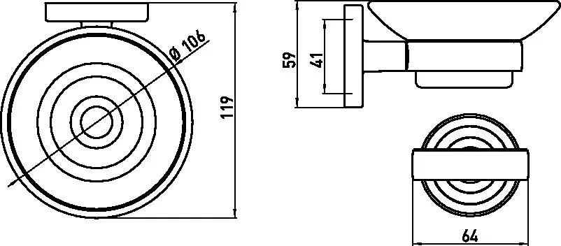 polo Seifenhalter Glasteil klar, chrom polo Seifenhalter Glasteil klar, chrom