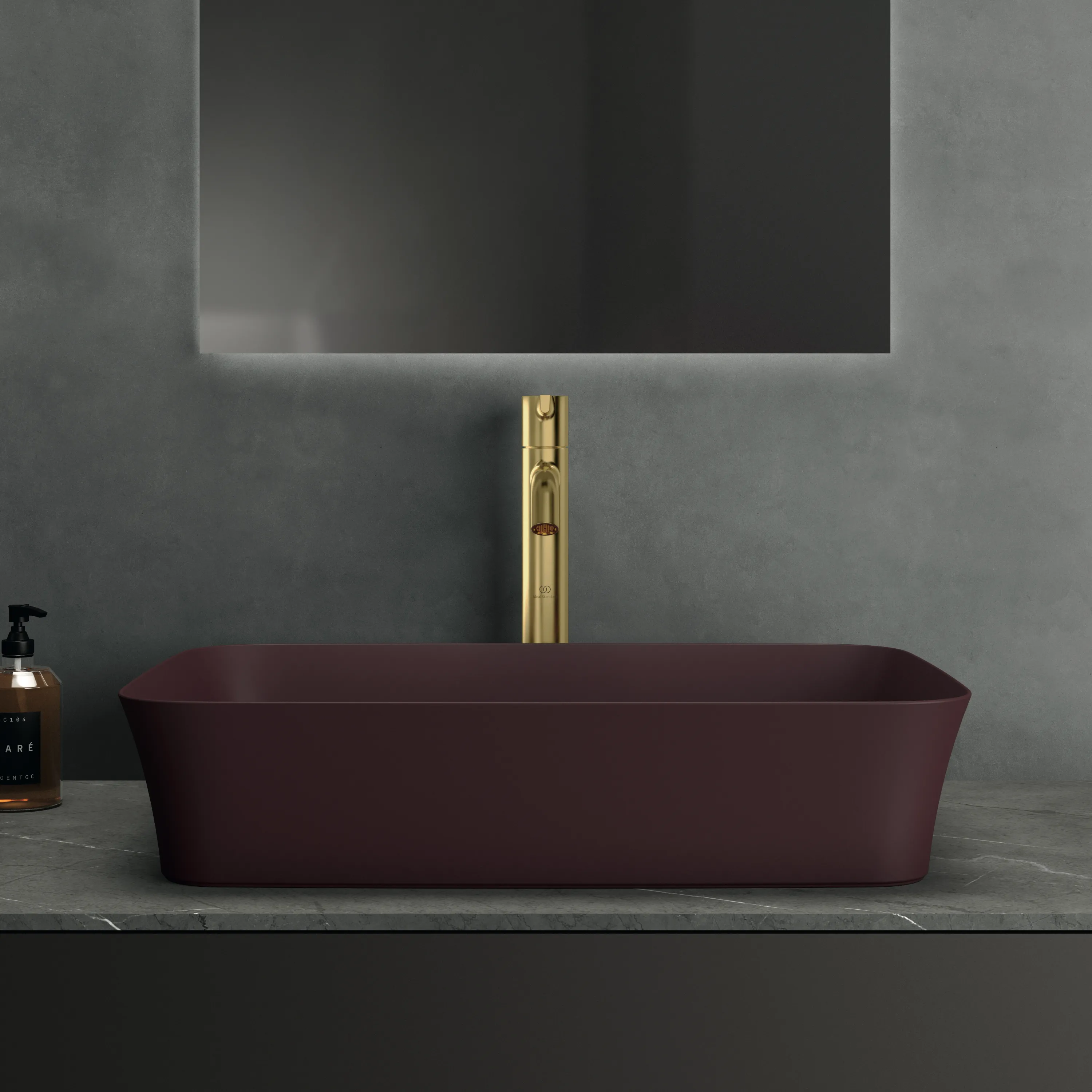 Waschbecken „Ipalyss“ 55 × 38 × 12,5 cm in Granatapfel