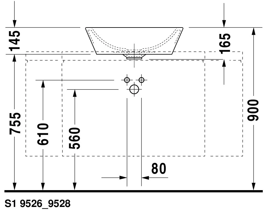 Aufsatzwaschtisch „Starck 1“, mit Überlauf