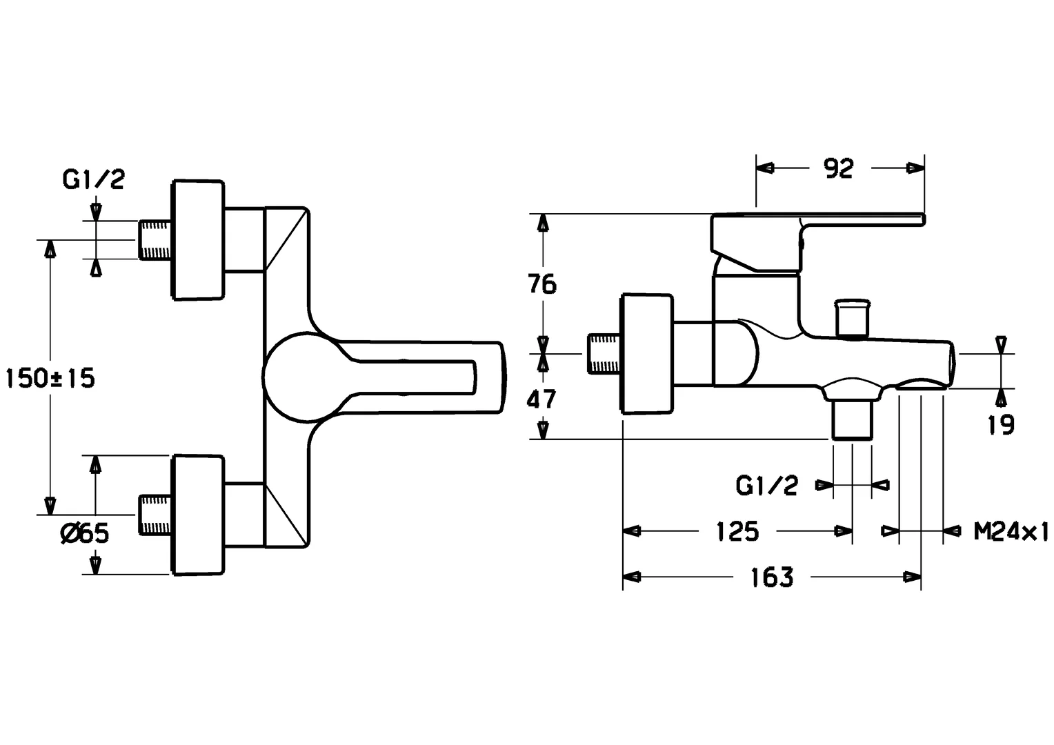 HansaRONDA Einhebelmischer Wafü und Brausebatterie HansaRONDA 0374 Ausladung 163 mm DN15 Chrom HansaRONDA Einhebelmischer Wafü und Brausebatterie HansaRONDA 0374 Ausladung 163 mm DN15 Chrom