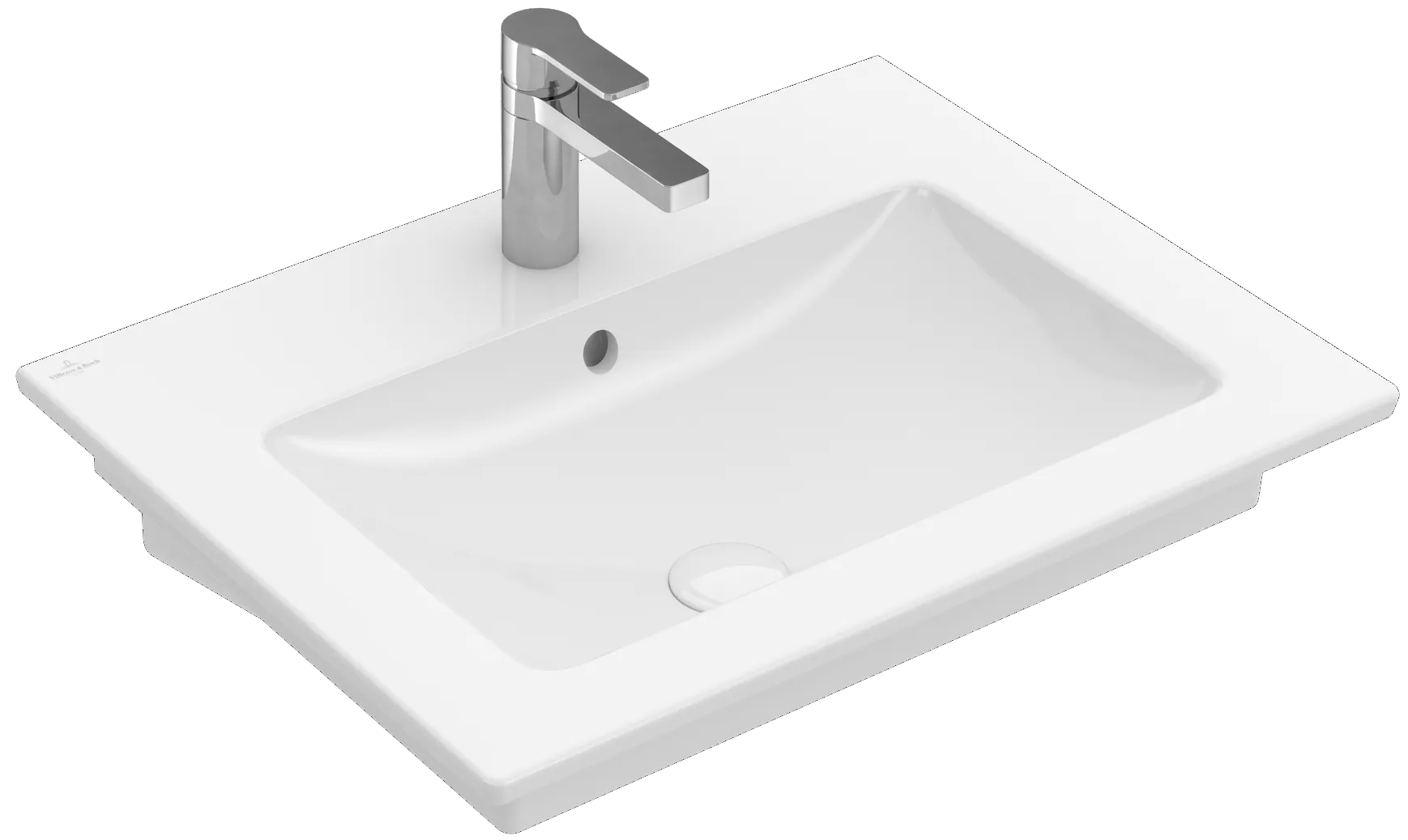 Villeroy & Boch Wandwaschtisch „Venticello“ 600 × 505 × 165 mm, für Becken mittig, mit Hahnlochbohrung, Hahnlochposition mittig in Weiß Alpin Villeroy & Boch Wandwaschtisch „Venticello“ 600 × 505 × 165 mm, für Becken mittig, mit Hahnlochbohrung, Hahnlochposition mittig in Weiß Alpin