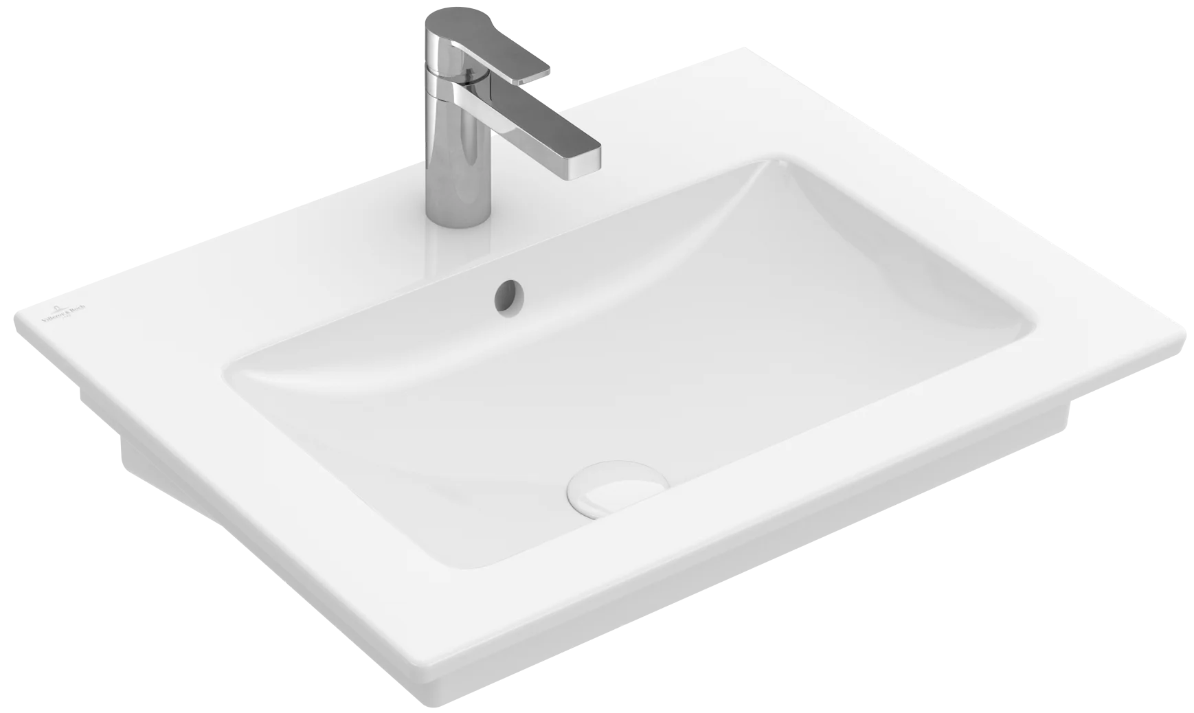Villeroy & Boch Wandwaschtisch „Venticello“ 655 × 500 × 170 mm, für Becken mittig, mit Hahnlochbohrung, Hahnlochposition mittig in Weiß Alpin Villeroy & Boch Wandwaschtisch „Venticello“ 655 × 500 × 170 mm, für Becken mittig, mit Hahnlochbohrung, Hahnlochposition mittig in Weiß Alpin