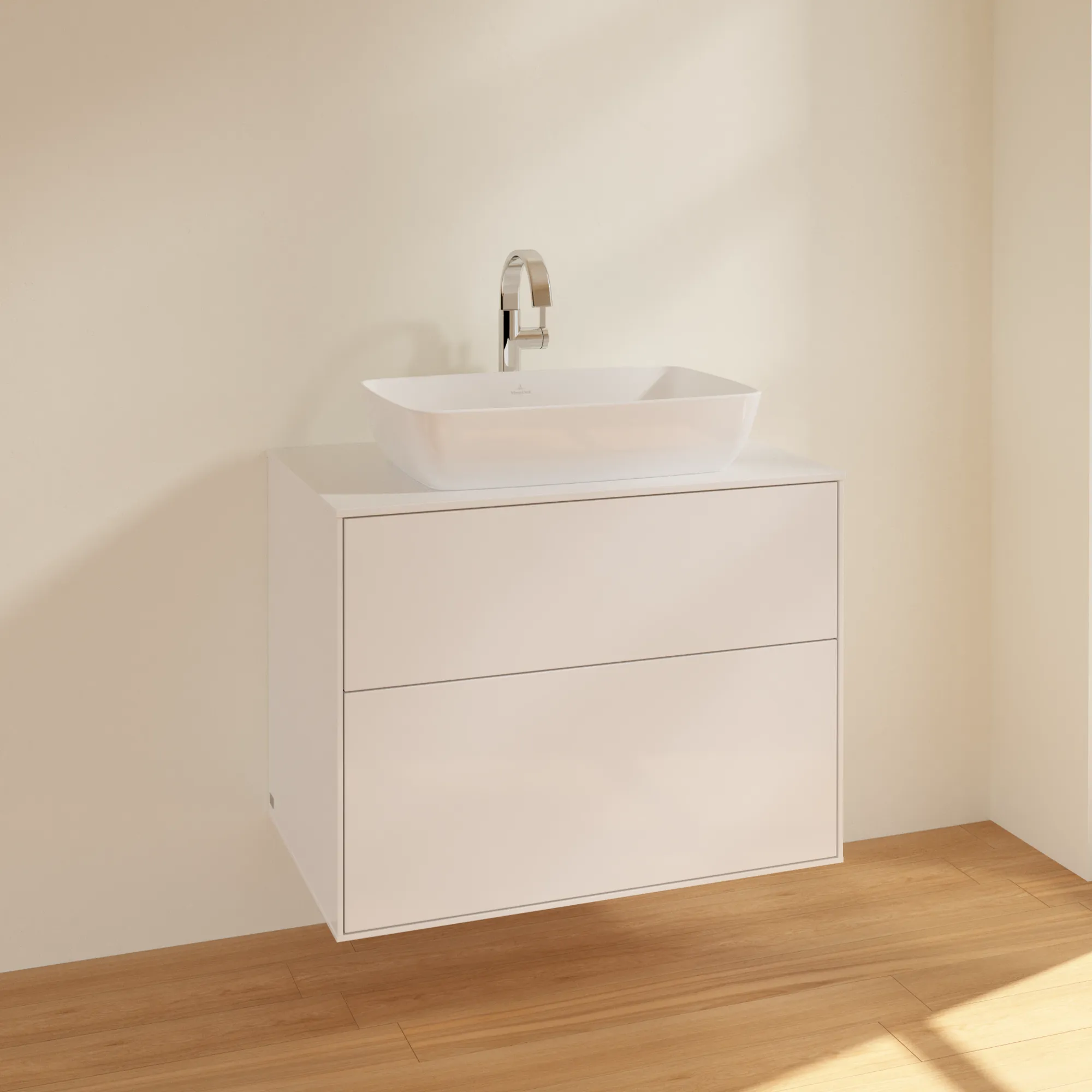 Villeroy & Boch Waschtischunterschrank „Finion“ für Schrankwaschtisch 80 × 60,3 × 50,1 cm 2 Schubladen, für Waschtischposition mittig mittig