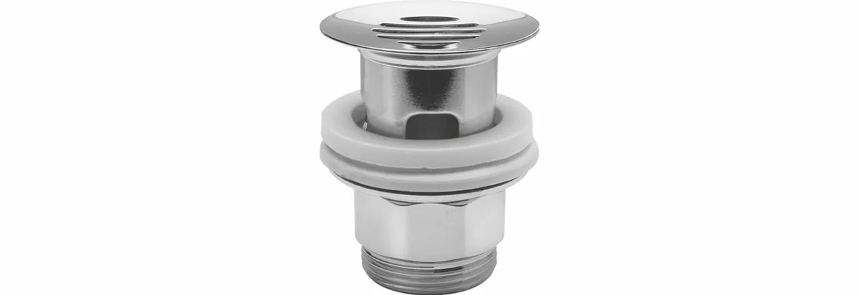 Excentergarnitur 1 1/4″ MS verchromt mit Sieb, ohne Antrieb, ohne Überlauf