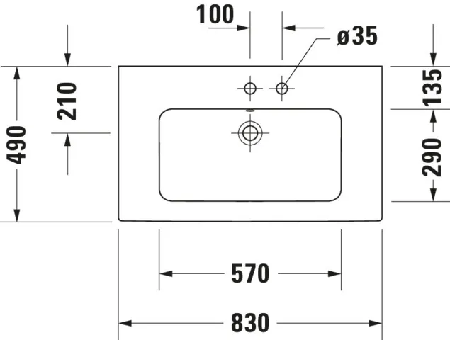 Wandwaschtisch „ME by Starck“, mit Überlauf in Weiß Hochglanz Wandwaschtisch „ME by Starck“, mit Überlauf in Weiß Hochglanz