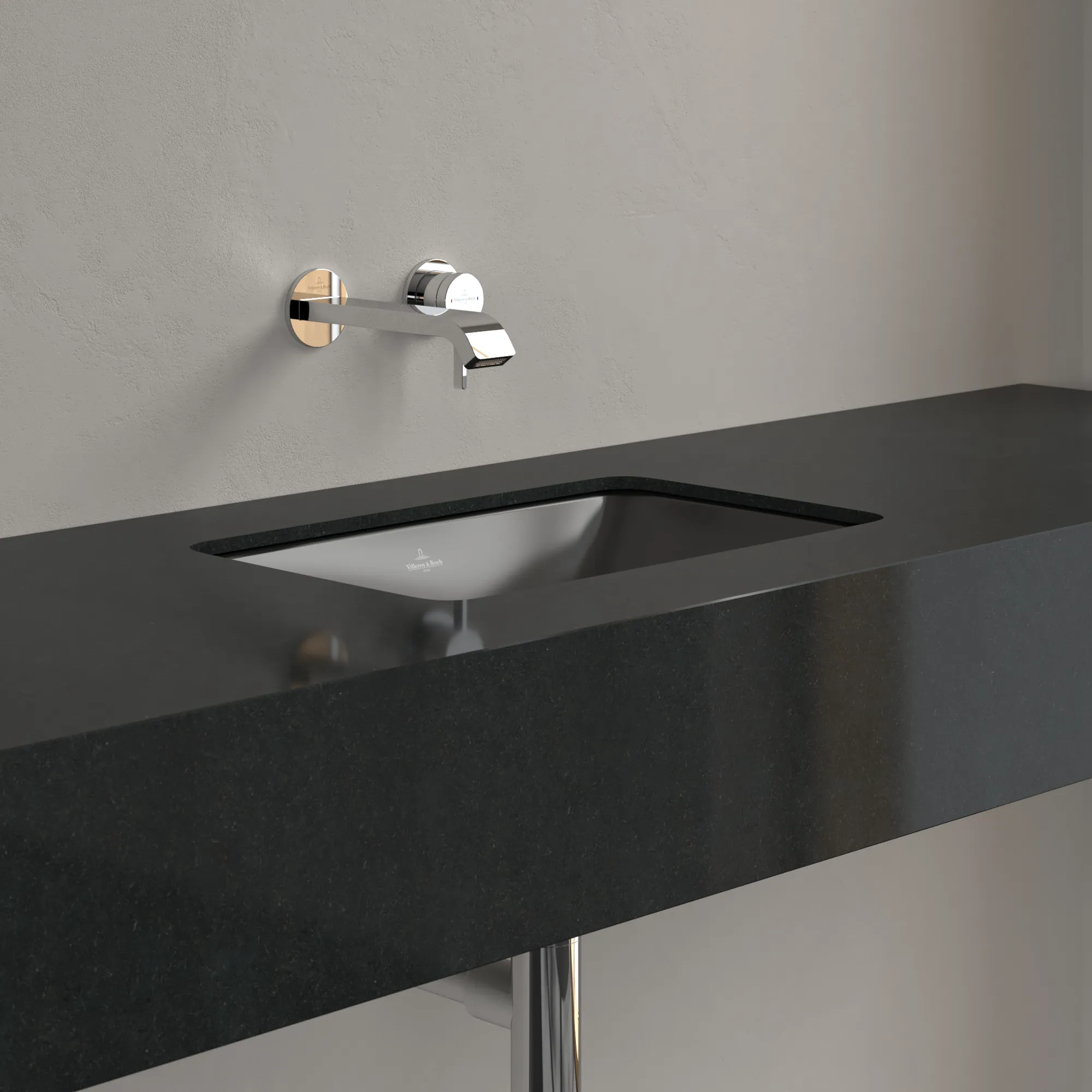 Villeroy & Boch Unterbauwaschbecken Loop & Friends Pure Black CeramicPlus 450x280x170mm mit Überlauf