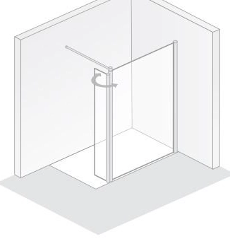 HSK Walk-In-Duschkabine Frontelement mit beweglichem Seitenteil „Easy 1“ Glas Klar hell, Profile Alu Silber-matt, B: 900 mm H: 2000 mm T: 350 mm HSK Walk-In-Duschkabine Frontelement mit beweglichem Seitenteil „Easy 1“ Glas Klar hell, Profile Alu Silber-matt, B: 900 mm H: 2000 mm T: 350 mm