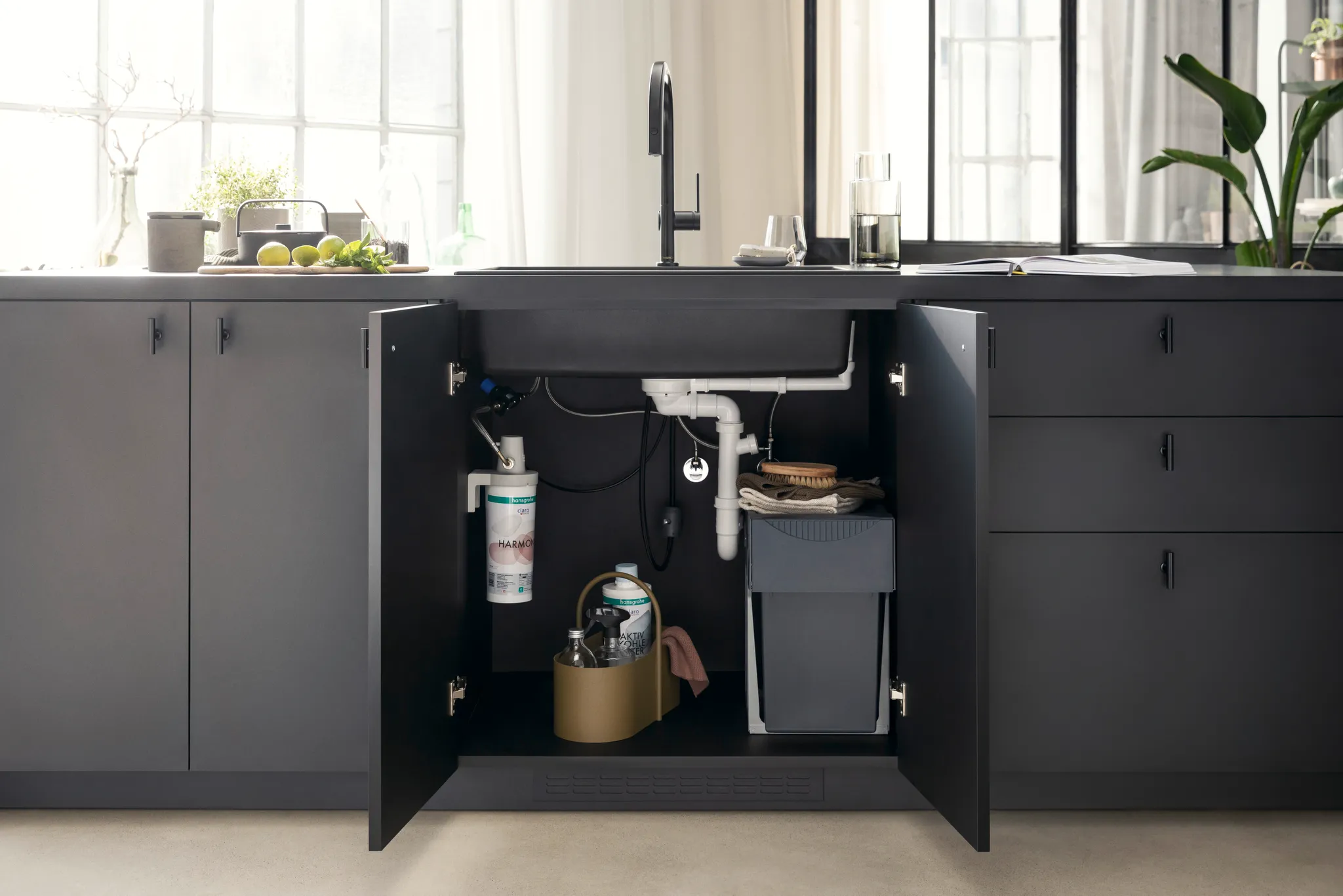 Hansgrohe Aqittura M91 Mischer M9 Starter Set Mattschwarz