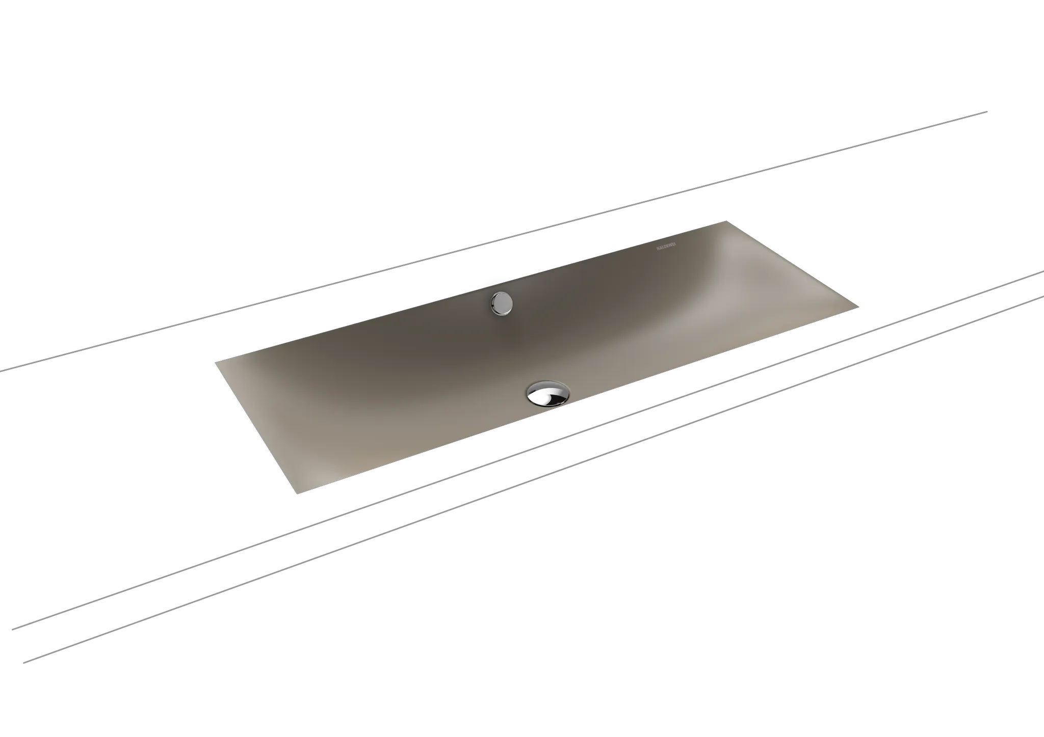 Unterbauwaschtisch „Silenio“ 93,4 × 39,1 cm, ohne Hahnlochbohrung in warm grey 60