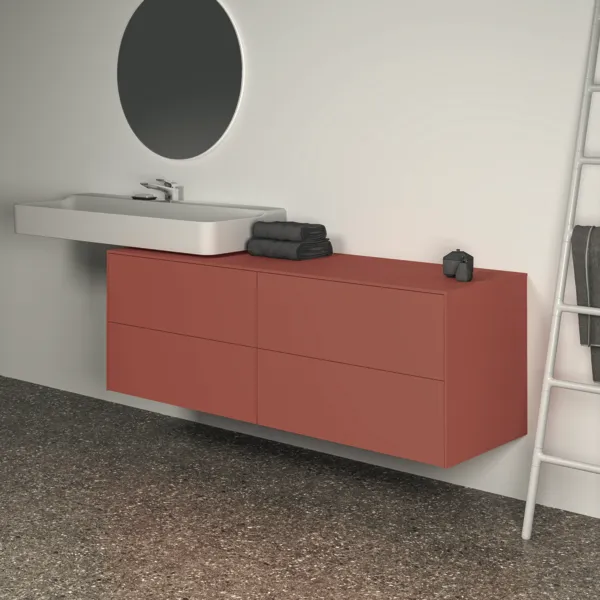 Ideal Standard Waschtischunterschrank „Conca“ 158,7 × 55 × 50,5 cm Sunset matt lackiert Ideal Standard Waschtischunterschrank „Conca“ 158,7 × 55 × 50,5 cm Sunset matt lackiert