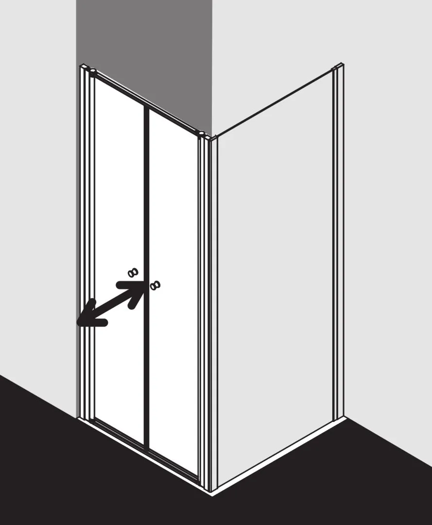 Kermi Duschdesign IBIZA 2000 Pendeltür, 1750x700 mm, Silber Mattglanz