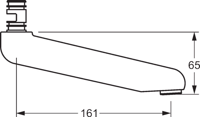 Hansa Auslauf Hansa 0269 L=161 Chrom Hansa Auslauf Hansa 0269 L=161 Chrom