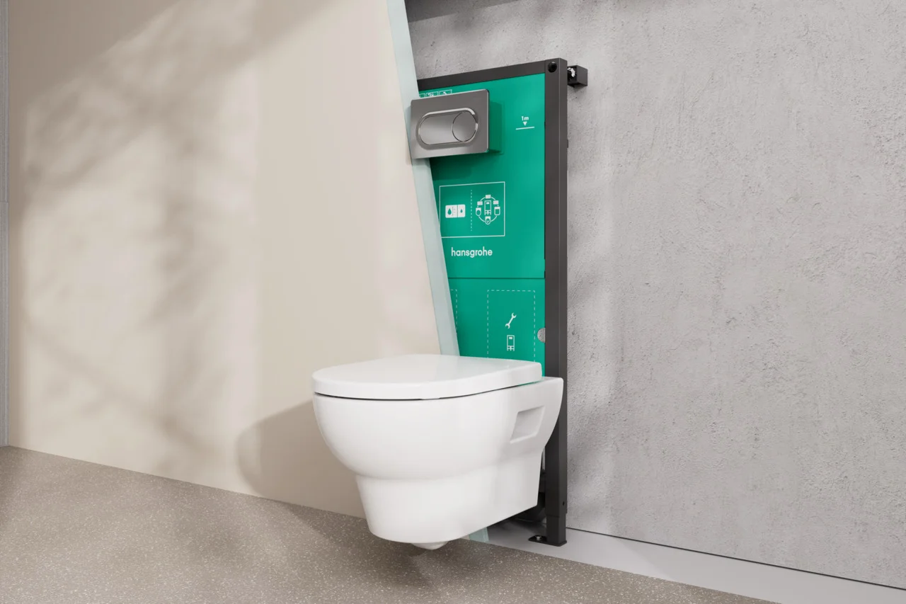 Hansgrohe iFrame universal Unterputzspülkasten 1120 für Wand-WC, Trocken- und Nassbau, verstellbare Entwässerungstiefe 75–115 mm, Spülmengen 6 l / 3 l, Anschluss R ½ Hansgrohe iFrame universal Unterputzspülkasten 1120 für Wand-WC, Trocken- und Nassbau, verstellbare Entwässerungstiefe 75–115 mm, Spülmengen 6 l / 3 l, Anschluss R ½