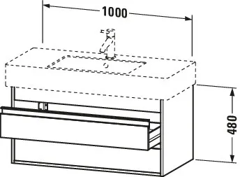 Duravit Waschtischunterschrank wandhängend „Ketho“ 100 × 48 × 45,5 cm Graphit Matt