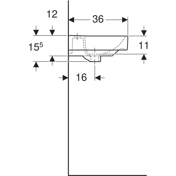 Wandwaschtisch „Smyle Square“, Hahnlochposition mittig, rechteckig, mit Überlauf 45 × 36 cm in weiß alpin Wandwaschtisch „Smyle Square“, Hahnlochposition mittig, rechteckig, mit Überlauf 45 × 36 cm in weiß alpin