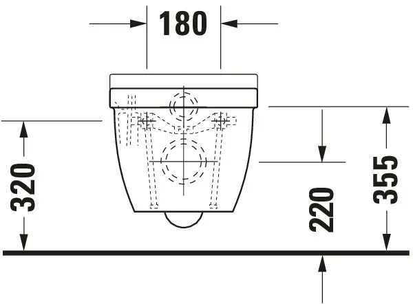 Duravit Starck 3 Wand-WC 540 mm Tiefspüler, Durafix, weiß Duravit Starck 3 Wand-WC 540 mm Tiefspüler, Durafix, weiß