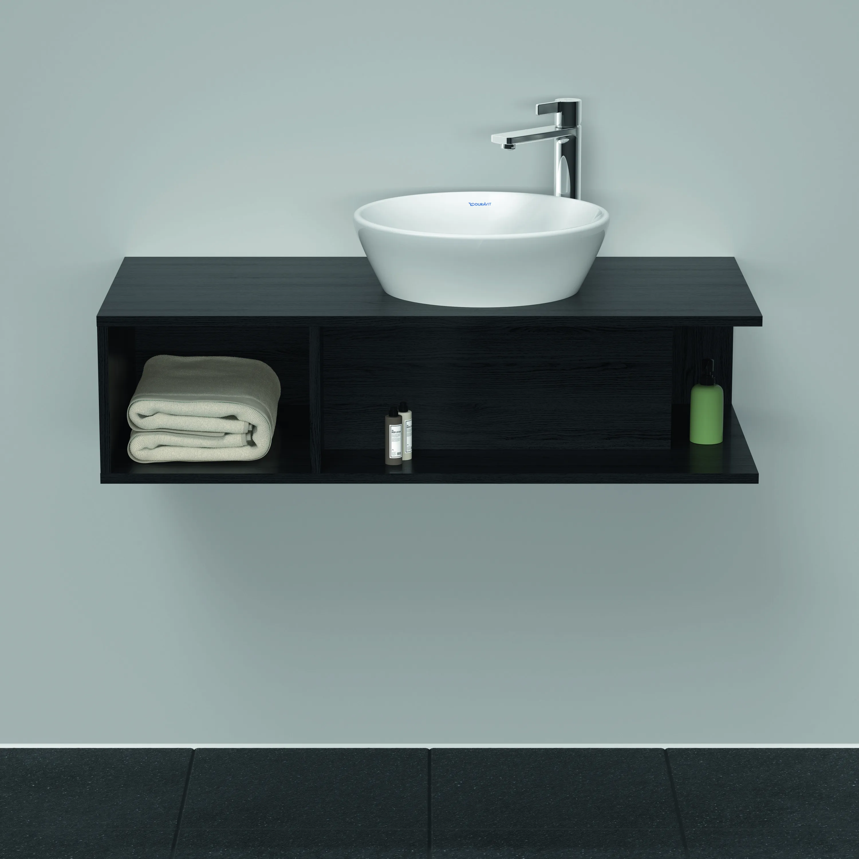 Duravit Waschtischunterschrank wandhängend „D-Neo“ 100 × 26 × 48 cm Eiche Schwarz