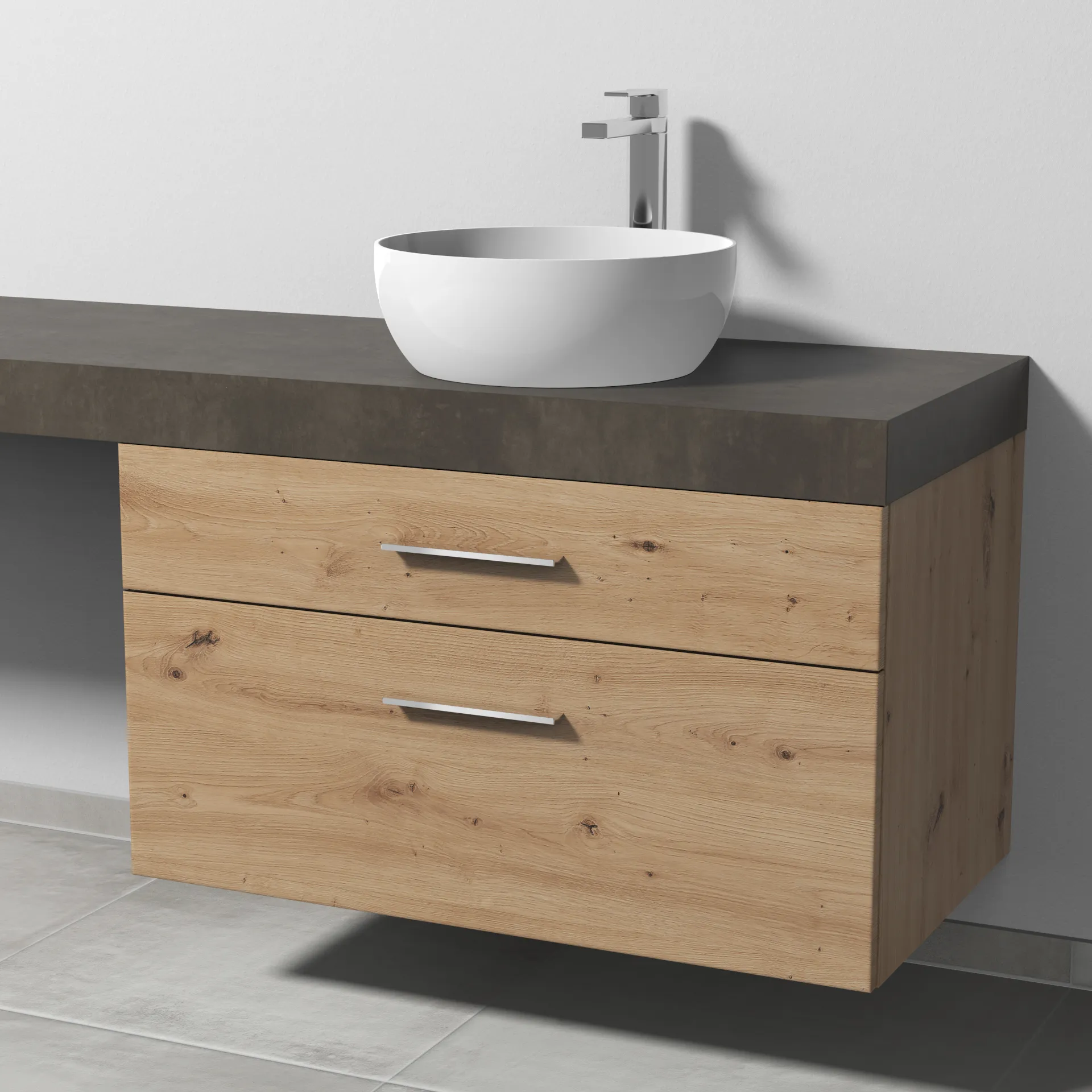 Sanipa Waschtischunterschrank „2morrow“ 900 × 510 × 520 mm in Eiche Natural-Touch