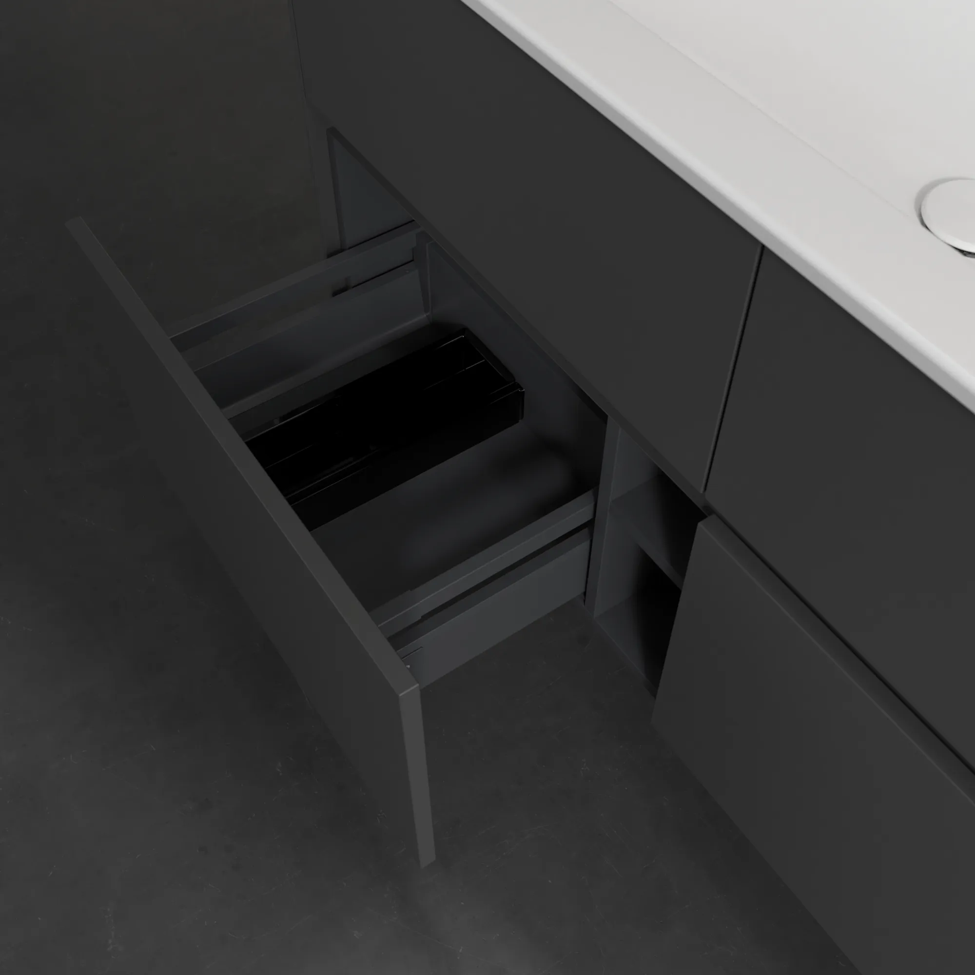Villeroy & Boch Waschtischunterschrank „Collaro“ 1161 × 610 × 480 mm Graphite, mit Beleuchtung, für Becken mittig Villeroy & Boch Waschtischunterschrank „Collaro“ 1161 × 610 × 480 mm Graphite, mit Beleuchtung, für Becken mittig