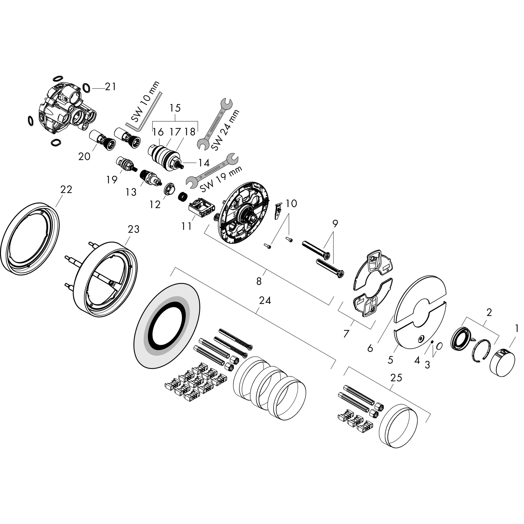 ShowerSelect Comfort S Thermostat Unterputz für 1 Verbraucher und einen zusätzlichen Abgang Chrom