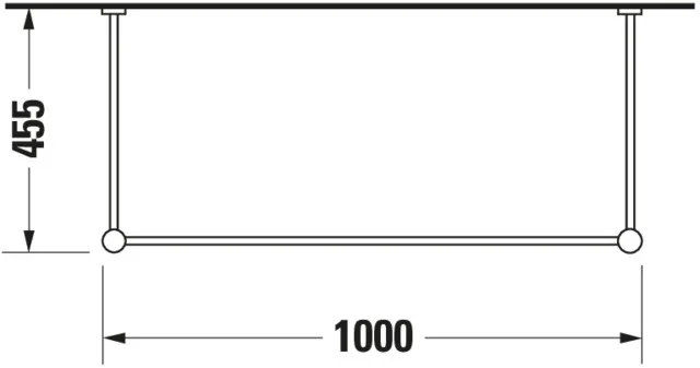 Duravit Metallkonsole Vero, Chrom Poliert, höhenverstellbar, 455x1000x715-780 mm