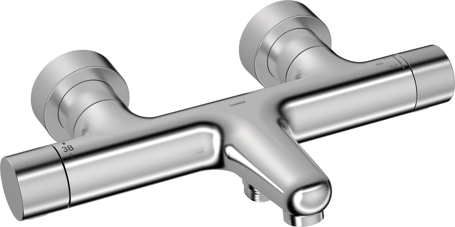 Zweihand-Wannenarmatur „Prisma“ Ausladung 180 mm in Stahl gebürstet Zweihand-Wannenarmatur „Prisma“ Ausladung 180 mm in Stahl gebürstet