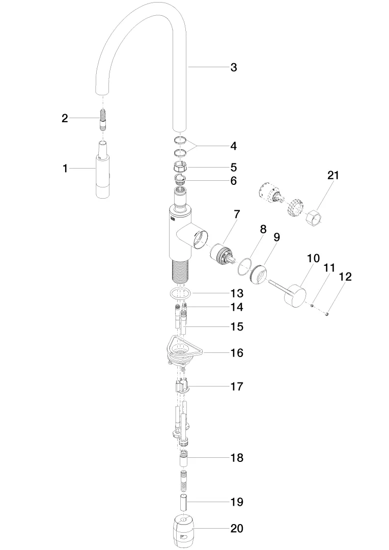 Einhebelmischer Pull-down mit Brausefunktion TARA ULTRA Chrom 33870875