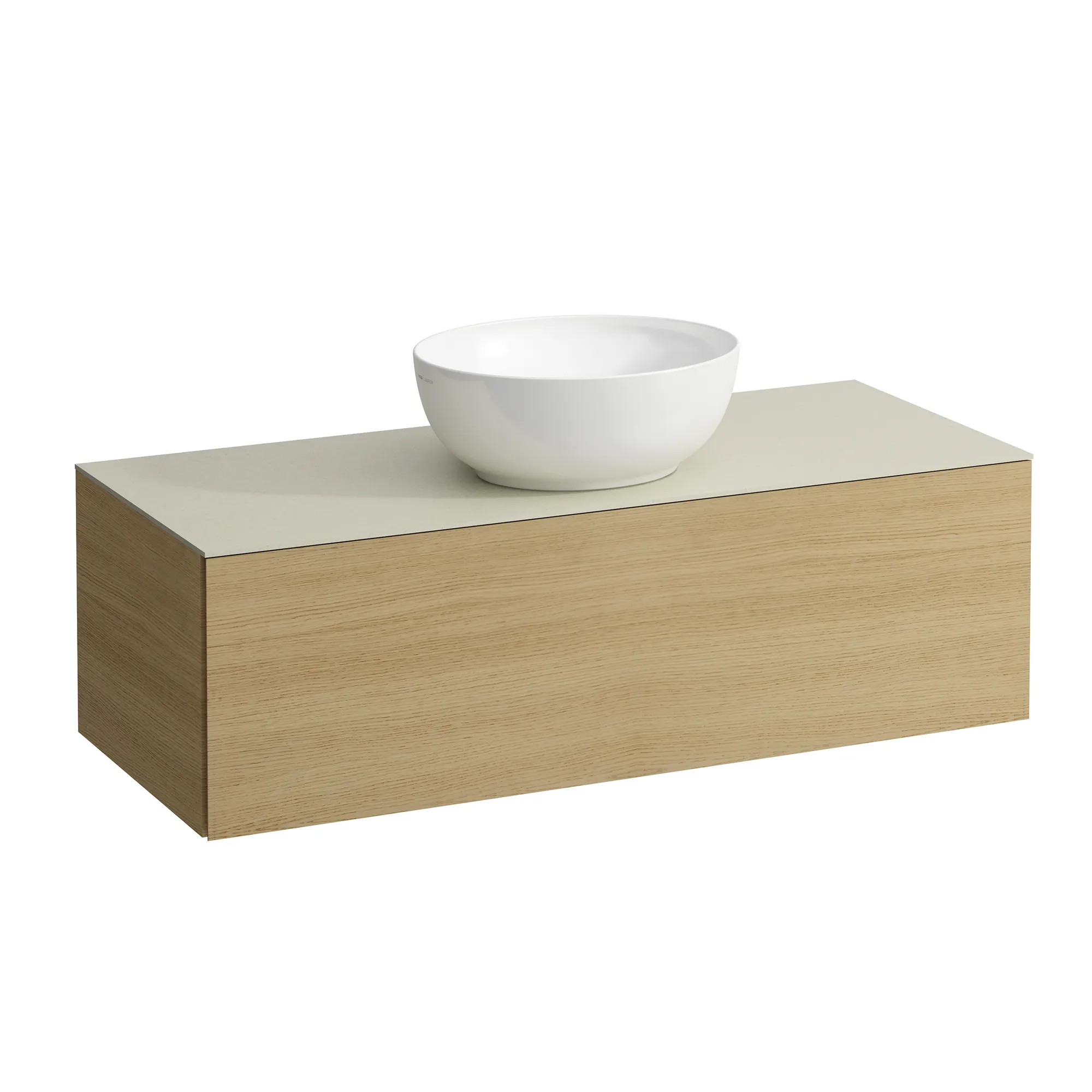 Laufen Schubladenelement „Ilbagnoalessi“ 1200 × 370 × 500 mm Eiche hell, mit Hahnlochbohrung, mittig
