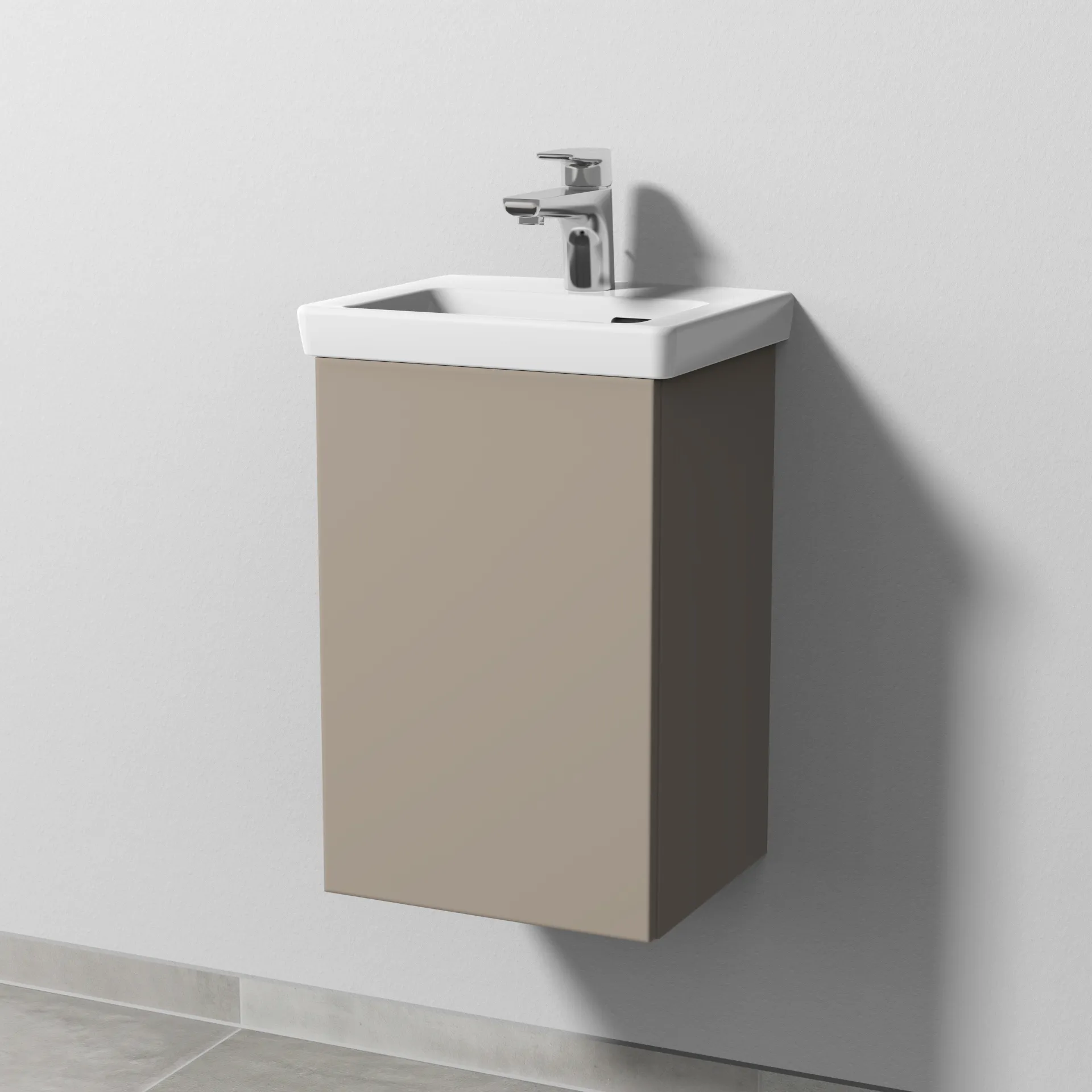 Sanipa Waschtischunterschrank „3way“ 335 × 517 × 293 mm in Sandgrau (matt), Anschlag links