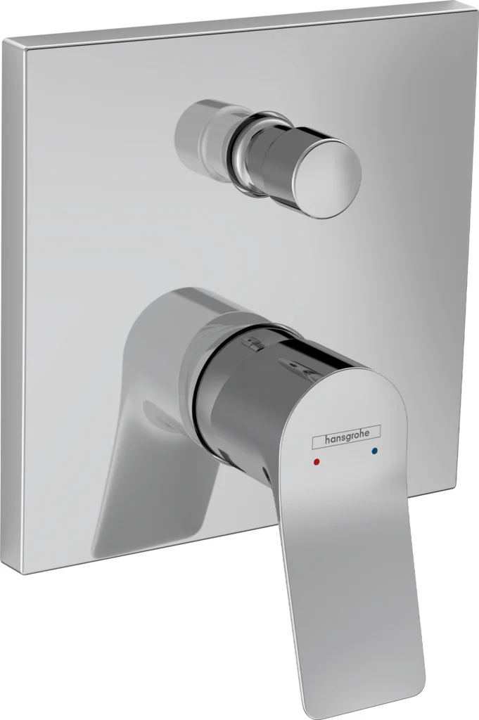Hansgrohe Vivenis Einhebel-Wannenmischer Unterputz, Chrom, 2 Verbraucher, Keramikmischsystem, einstellbare Temperaturbegrenzung, automatische Rückstellung, Schalldämpfer, für Durchlauferhitzer geeignet