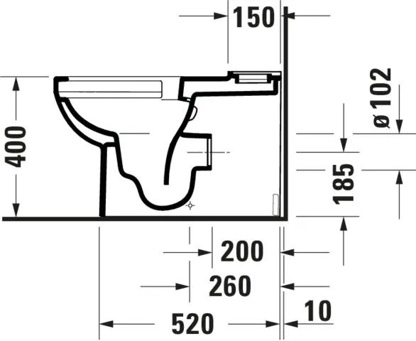 Stand-WC Kombi No.1,Weiß, 650mm,riml,TS,Abg.waagr.,var.Zul., 