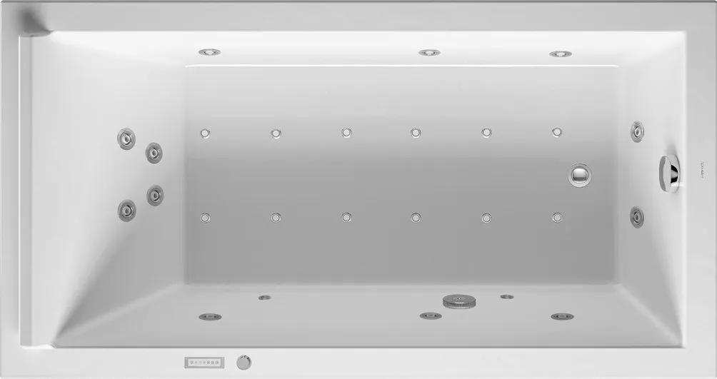 Duravit Whirlwanne „Starck“ rechteck 1700 × 900 mm, Fußablauf mit Combi-System E, in Weiß Duravit Whirlwanne „Starck“ rechteck 1700 × 900 mm, Fußablauf mit Combi-System E, in Weiß