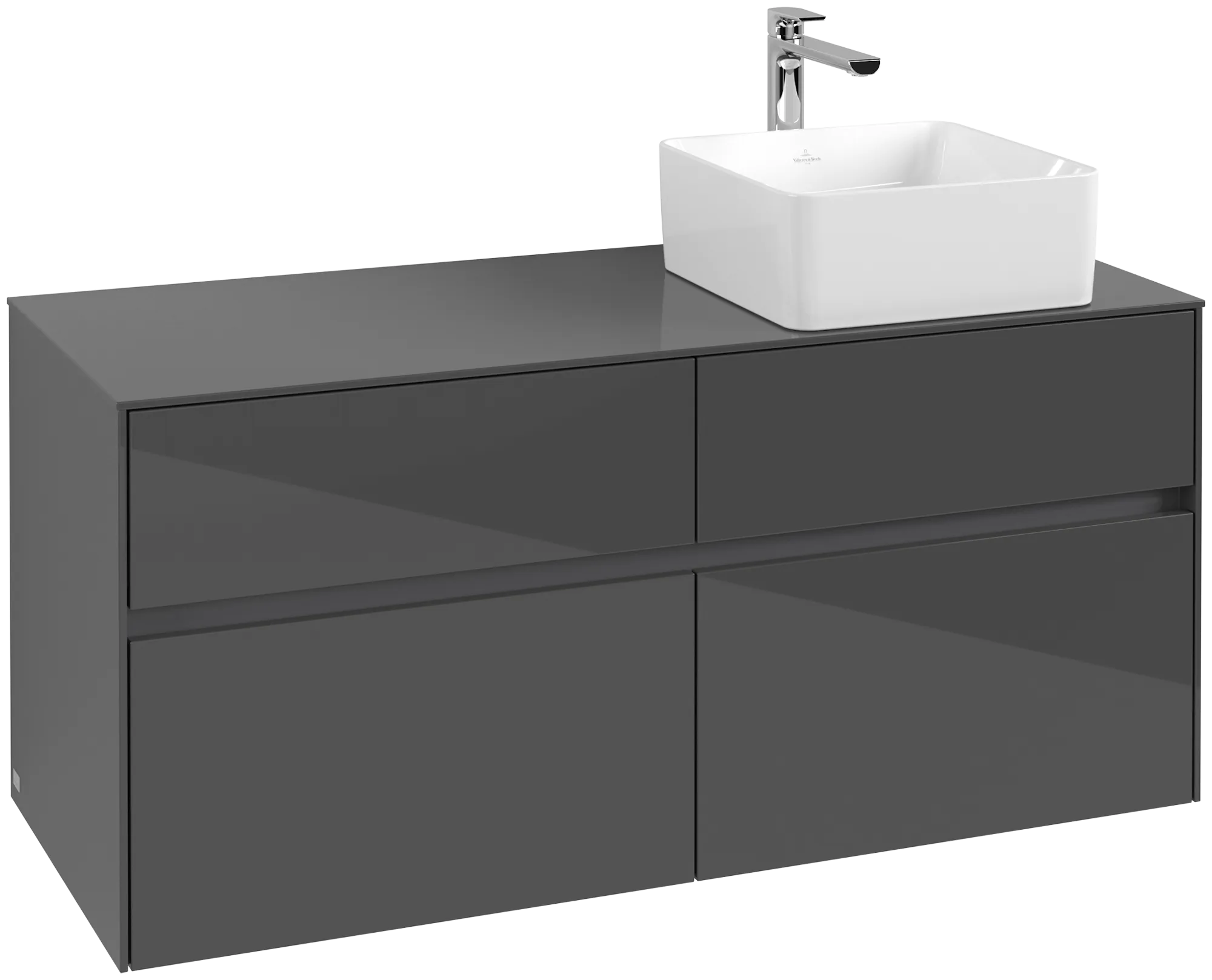 Villeroy & Boch Collaro Waschbeckenunterschrank C04300 1200x548x500mm Glossy Grey