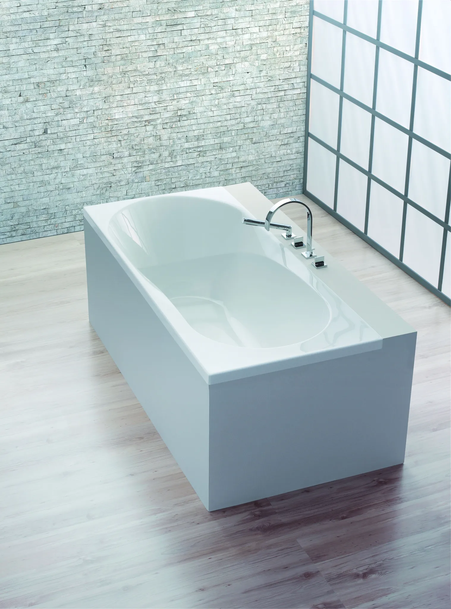 Hoesch Badewanne „Spectra“ rechteck 170 × 75 cm, Fußablauf