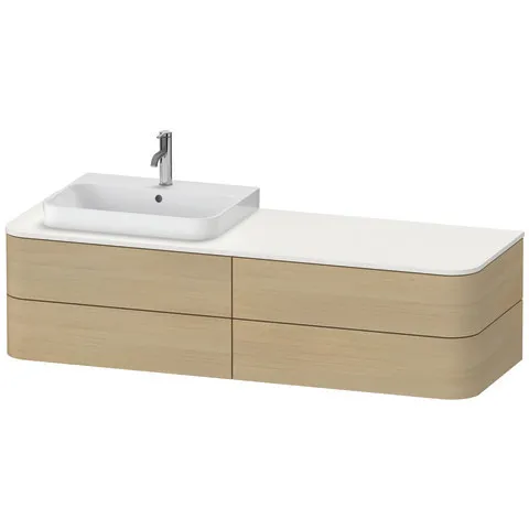 Duravit Waschtischunterschrank wandhängend „Happy D.2 Plus“ 160 × 40,8 × 55 cm, links