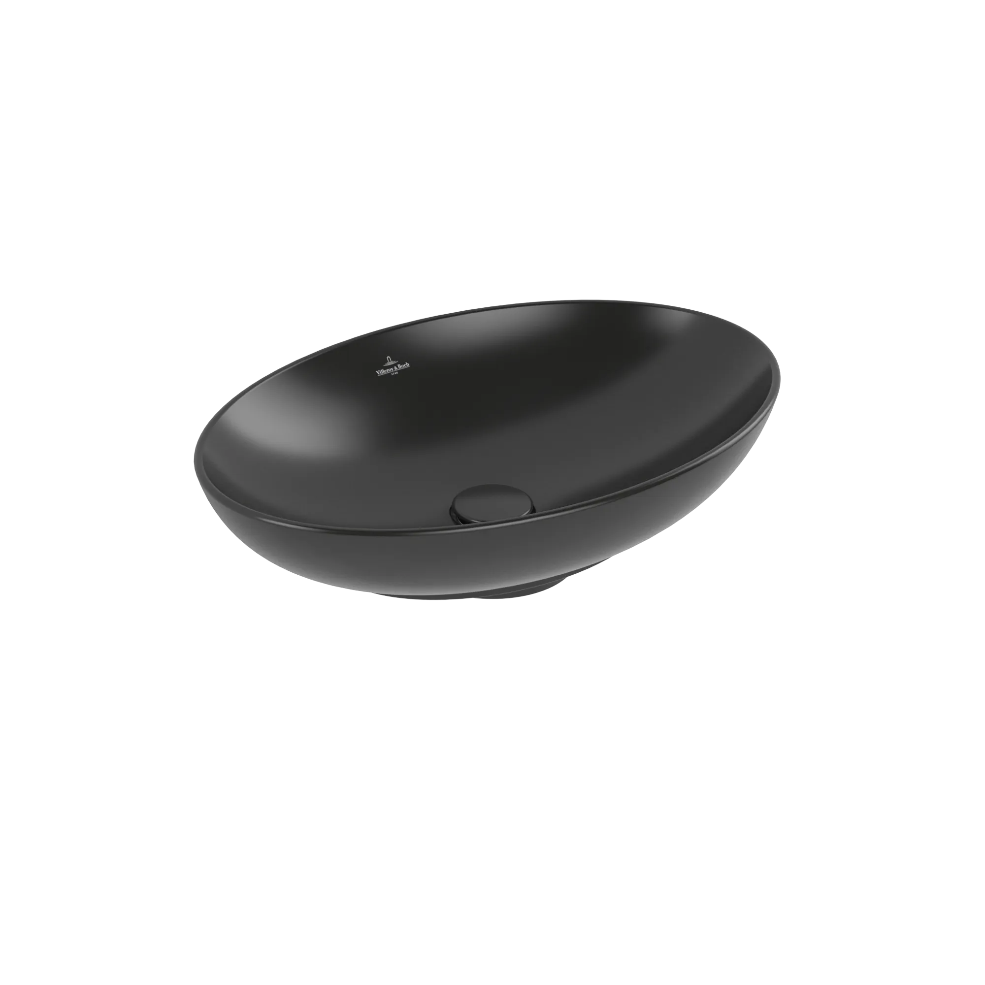 Villeroy & Boch Aufsatzwaschbecken Loop & Friends Pure Black CeramicPlus 560x380x150mm mit Überlauf Villeroy & Boch Aufsatzwaschbecken Loop & Friends Pure Black CeramicPlus 560x380x150mm mit Überlauf