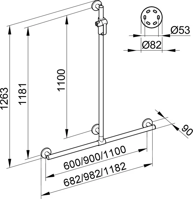 KEUCO Duschhandlauf mit Brausestange „Plan Care“ 1182 × 1263 mm Ausführung in Verchromt KEUCO Duschhandlauf mit Brausestange „Plan Care“ 1182 × 1263 mm Ausführung in Verchromt