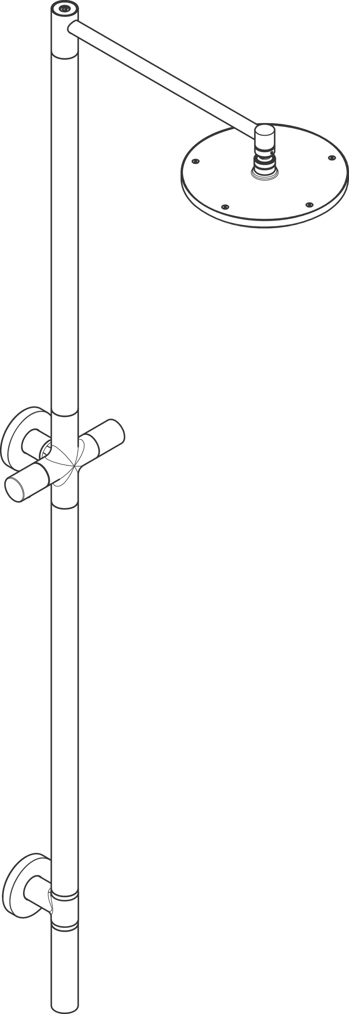 Hansgrohe AXOR Starck Nature Duschsäule, mattschwarz, Brausekopfgröße 240 mm, PowderRain Strahlart, max. Durchfluss 12,2 l/min bei 3 bar, für Outdoor geeignet