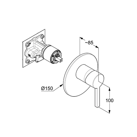 Kludi NOVA FONTE UP-Br-EHM, Feinbau-Set m. Funktionseinheit für 88022, chrom Kludi NOVA FONTE UP-Br-EHM, Feinbau-Set m. Funktionseinheit für 88022, chrom