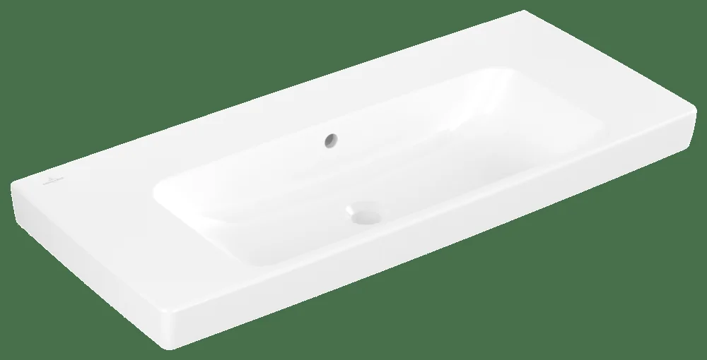 Villeroy & Boch Architectura Waschbecken 4A87A6, 1000x445mm, Rechteck, Becken mittig, Überlauf, Weiß Alpin CeramicPlus