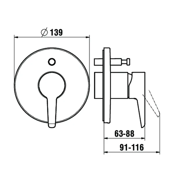 Einhebel-Wannenmischer Unterputz PURE für SIMIBOX Standard oder SIMIBOX Light mit Rohrunterbrecher ohne Zubehör PVD Titanschwarz matt Einhebel-Wannenmischer Unterputz PURE für SIMIBOX Standard oder SIMIBOX Light mit Rohrunterbrecher ohne Zubehör PVD Titanschwarz matt