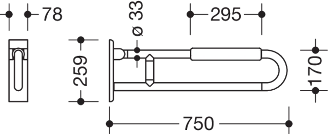 HEWI Stützklappgriff „Serie 801“