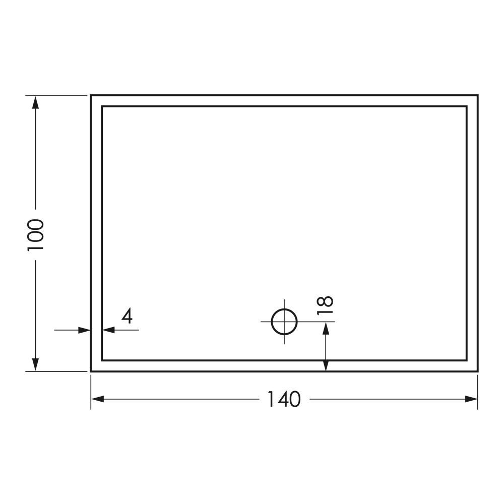 repaBAD rechteck Duschwanne „Wien“ 1400 × 1000 mm ohne Oberflächenbeschichtung, in Weiß