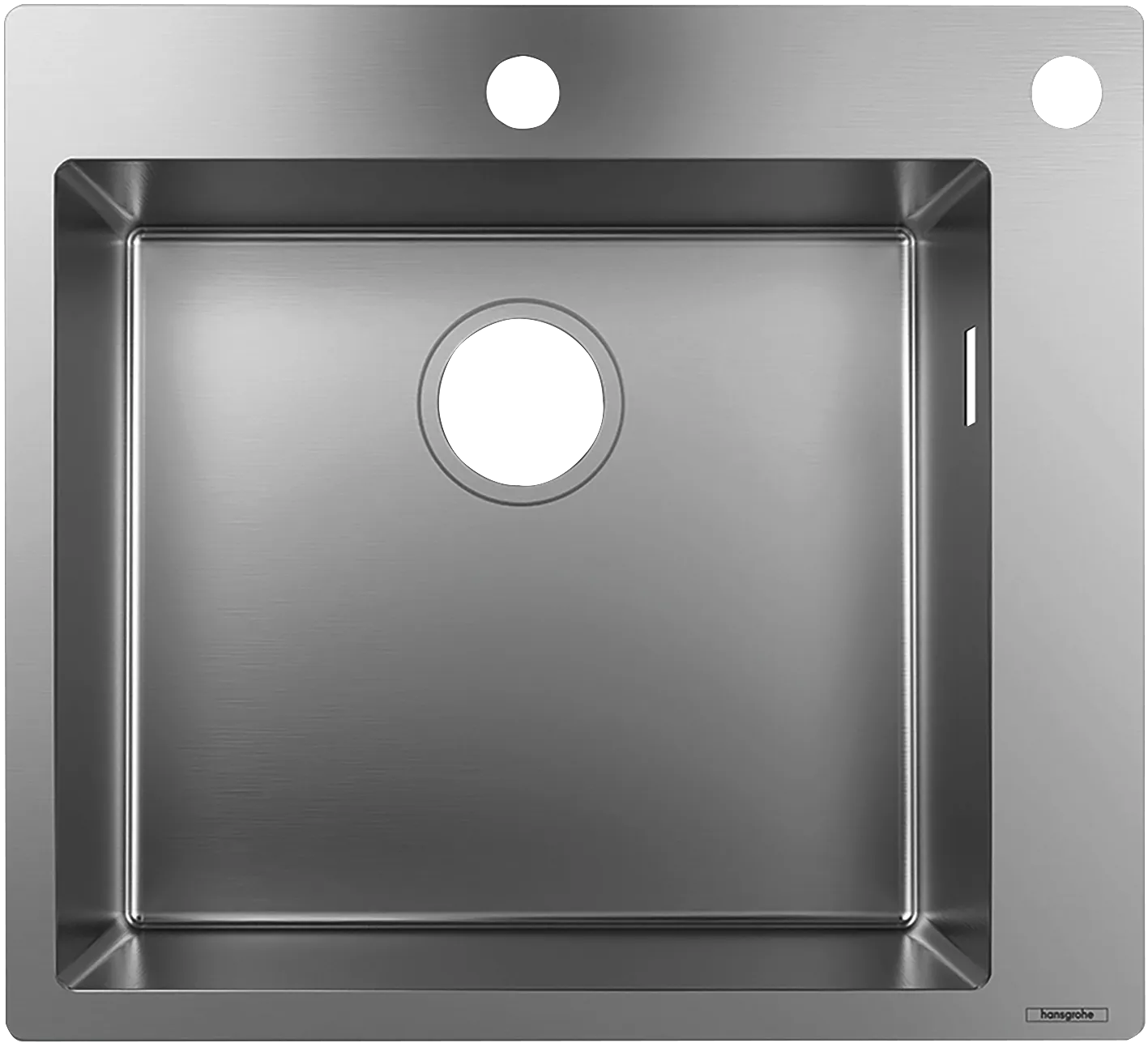 Hansgrohe Einbauspüle S71, Edelstahl, 530 x 480 mm, 1 Hauptbecken, flach aufliegend oder flächenbündig Hansgrohe Einbauspüle S71, Edelstahl, 530 x 480 mm, 1 Hauptbecken, flach aufliegend oder flächenbündig