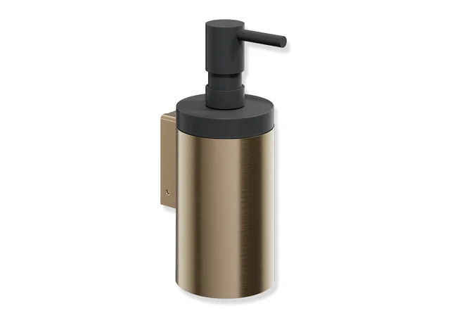 HEWI Seifenspender System 162, PVD Bronze gebürstet, 70 mm Ø, 182 mm hoch, 85 mm tief