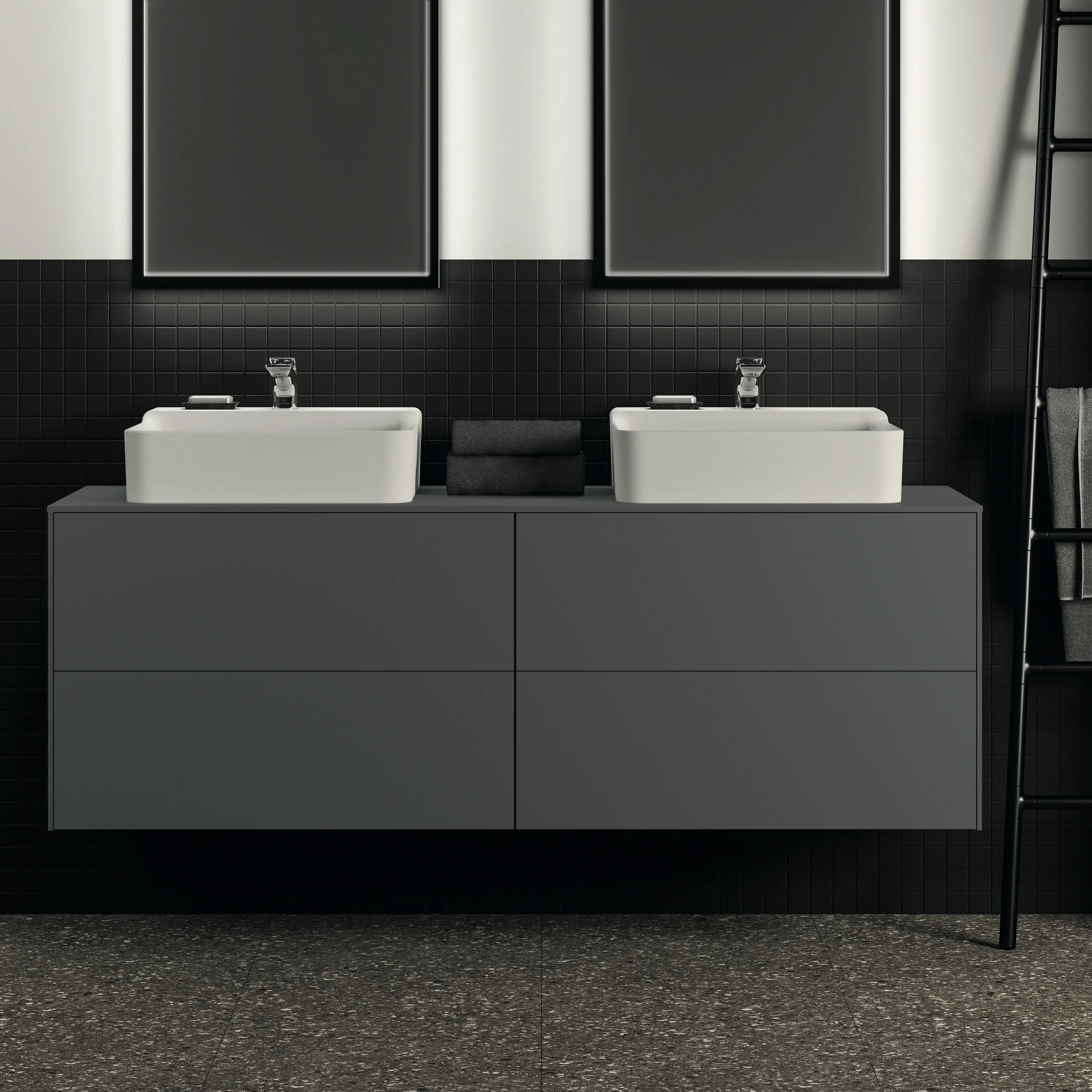 Ideal Standard Waschtischunterschrank Conca, 4 Auszüge, Anthrazit Ideal Standard Waschtischunterschrank Conca, 4 Auszüge, Anthrazit